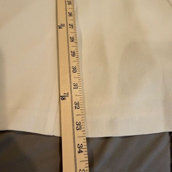 Club Monaco White Mini Dress Button Cuff Zip Back Textured Fit and Flare Size 00 - Picture 10 of 12